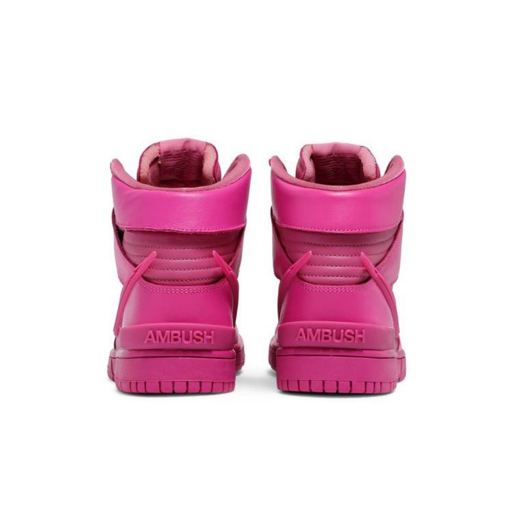 Nike Dunk High x AMBUSH in Active Fuchsia w. Extended Swoosh CU7544-600 - Picture 4 of 5
